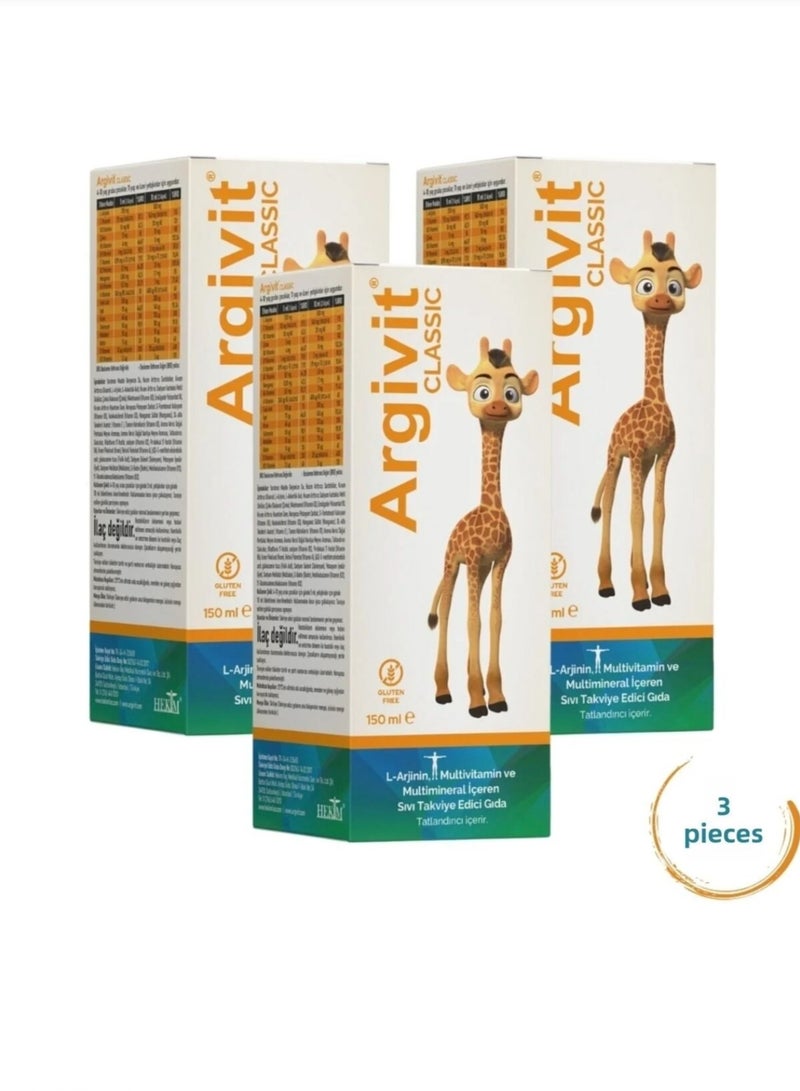 Argivit Argevit Classic Syrup 150ml (3-piece set) - Image 1